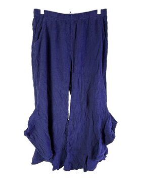 Focus Casual Life Pants Frill Cropped Gaucho Gauzy Cotton